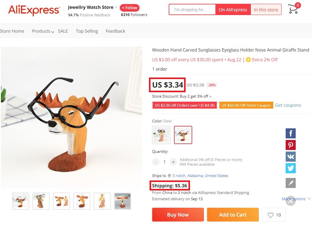 aliexpress deer eyeglasses holder real price