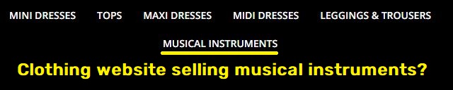 musical instruments tab in menu