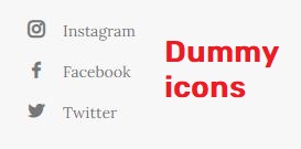 dummy social media icons