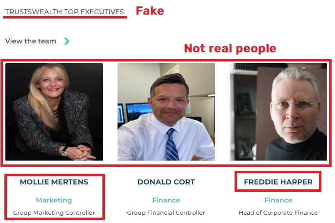 trusts-wealth scam fake management team