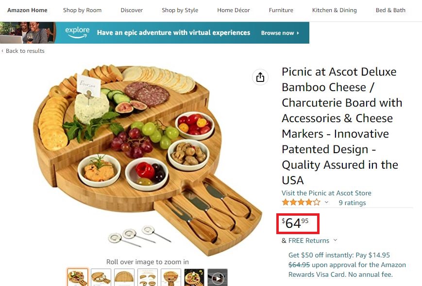 amazon cheese board real price