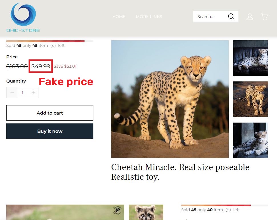 wisconsin-store scam plush cheeta fake price