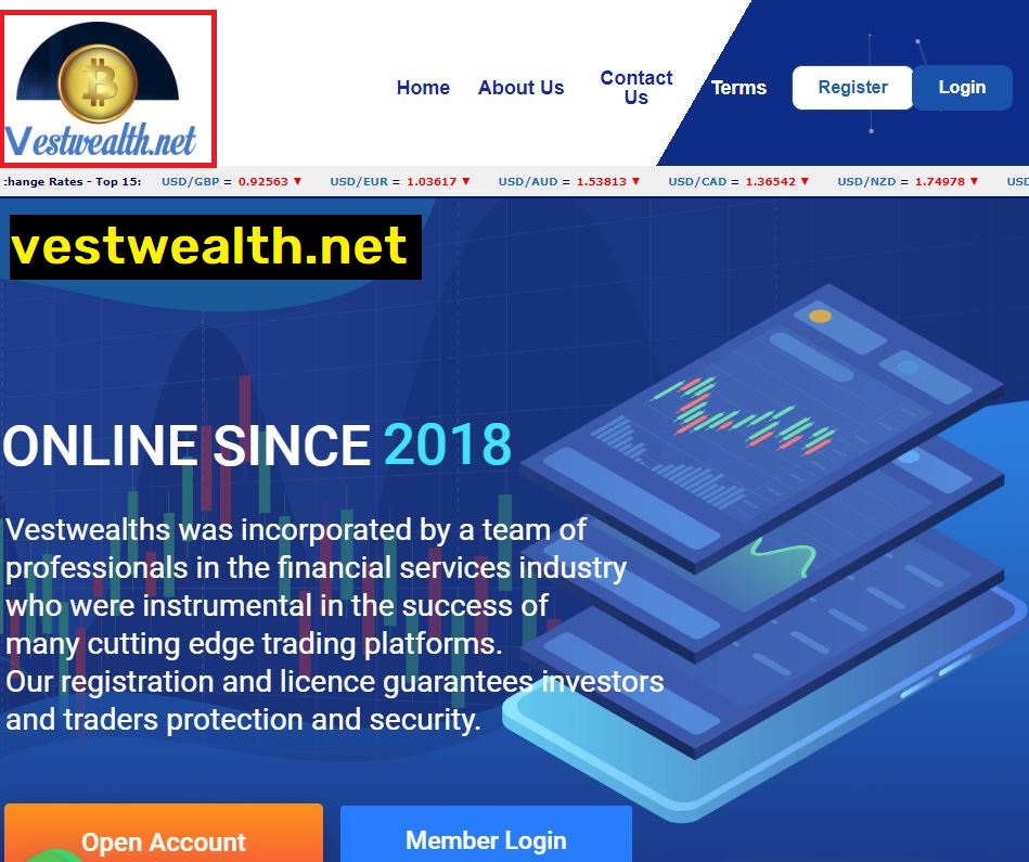 vestwealth net scam home page