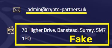 Crypto-partners scam contact details