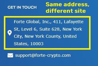 forte crypto scam fake address