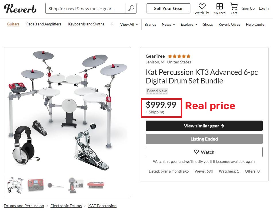 kat drum kit real price