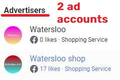 Watersloo scam facebook ad accounts