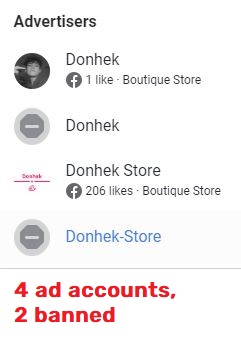 donhek facebook ad accounts