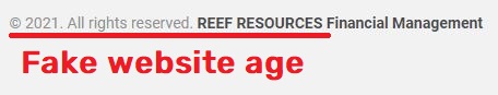 reefresources-fm reef resources ltd scam fake website age