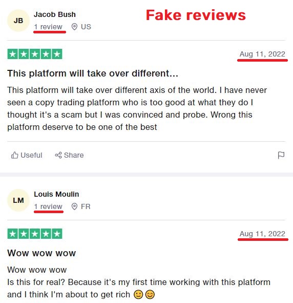 eaglestradehub scam fake trustpilot reviews