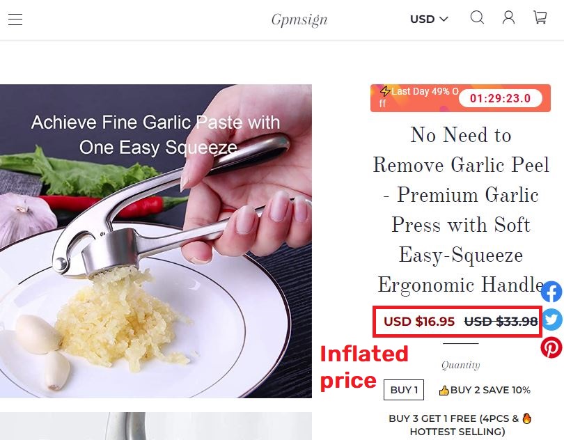 gpmsign scam garlic press fake price