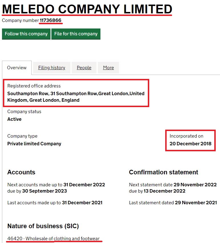 meledo company scam uk registration 1