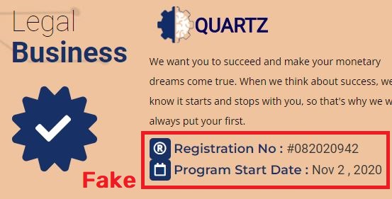 quartz global quartzglobal scam fake company registration information