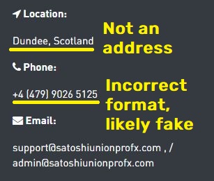 satoshiunionprofx scam fake contact details