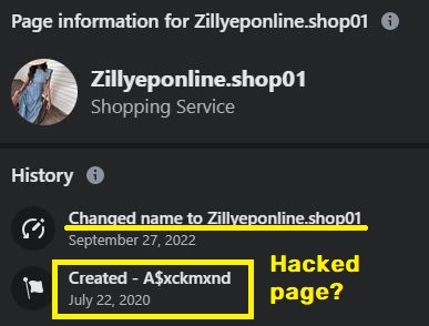 Zillyeponline scam facebook page hacked