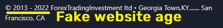 forextradinginvestment scam fake website age