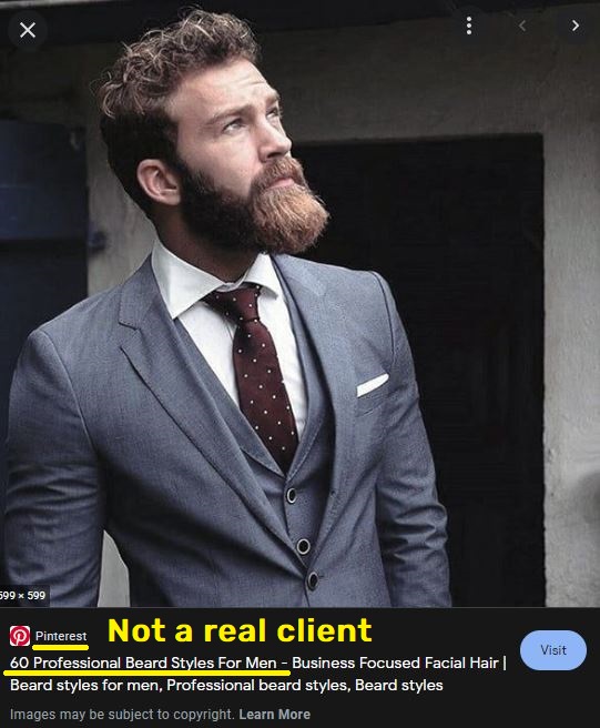 bearded man stock image fake client
