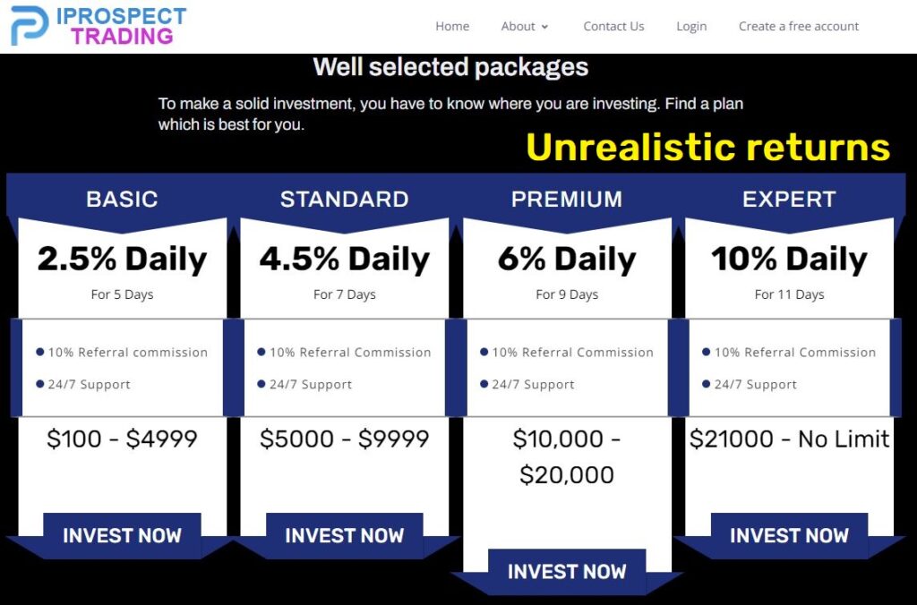 iprospecttrading Iprospect Trading scam investment plans