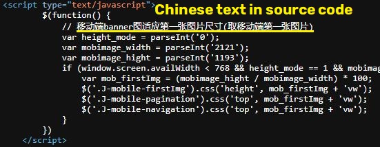 chinese text in source code