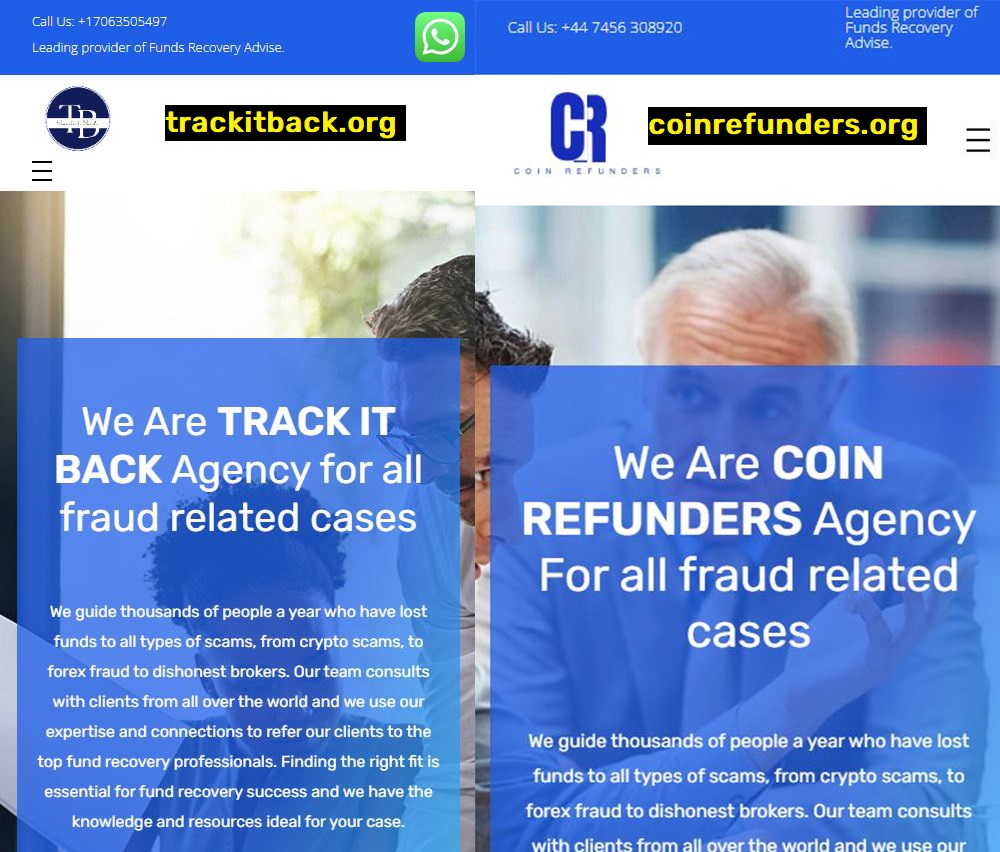 trackitback coinrefunders scam clone websites