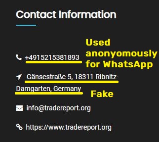 tradereport trade report scam contact details