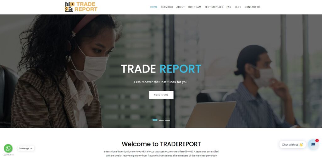 tradereport trade report scam home page