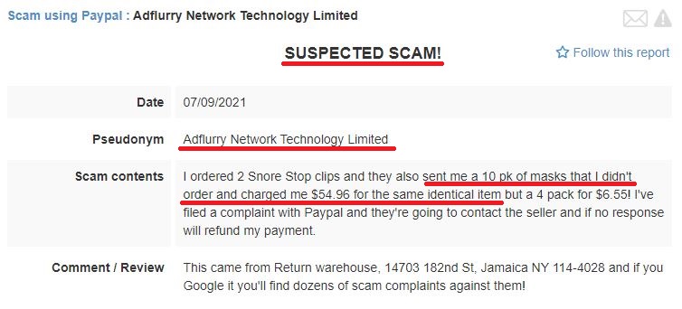 adflurry network technology limited scam complaints