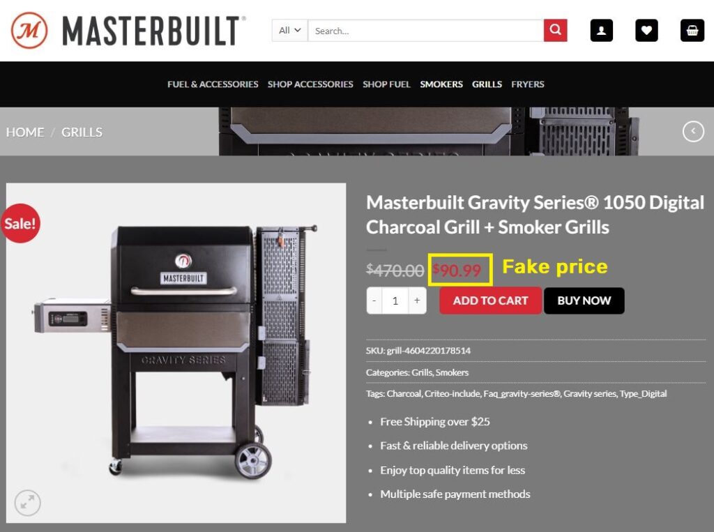 usmasterbuit scam charcoal grill fake price