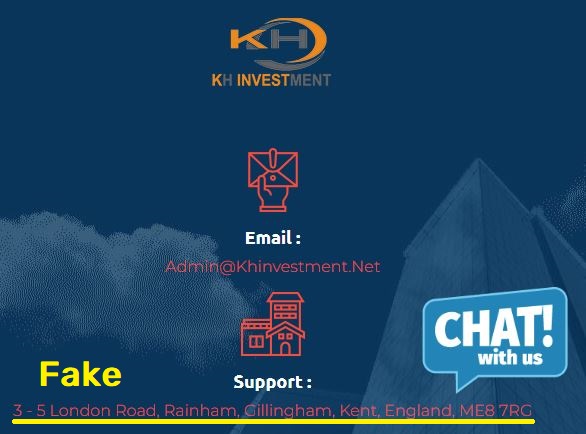 khinvestment scam fake contact details