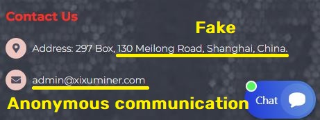 Xixuminer scam fake contact details
