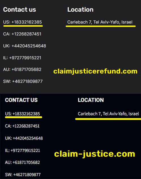 claimjusticerefund claim justice refund scam fake contact details