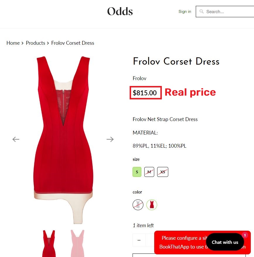 odds concept frolov dress real price