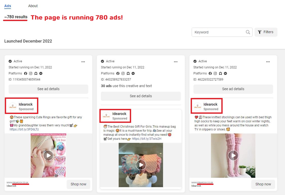 Idearock scam facebook ads