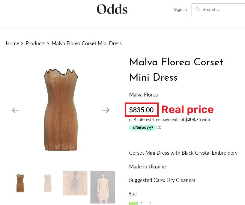 odds concept florea dress real price