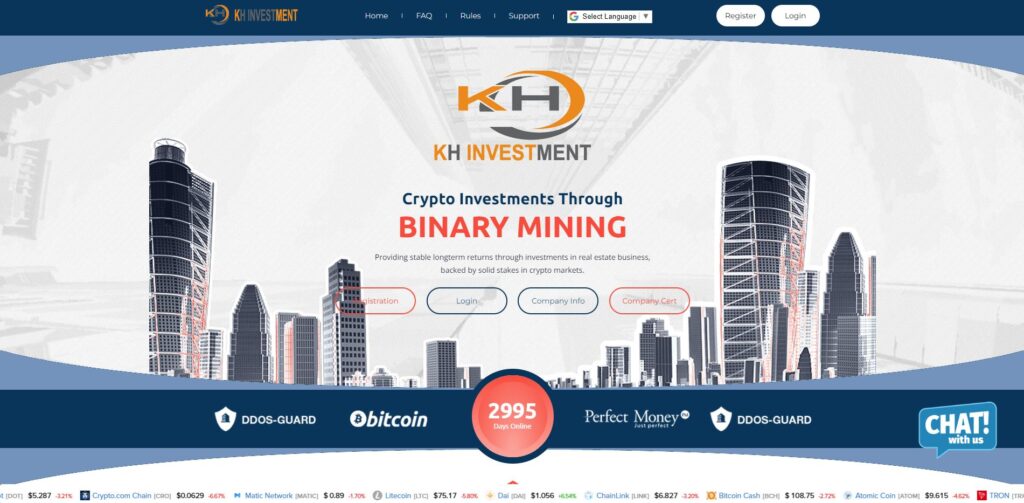 khinvestment scam home page
