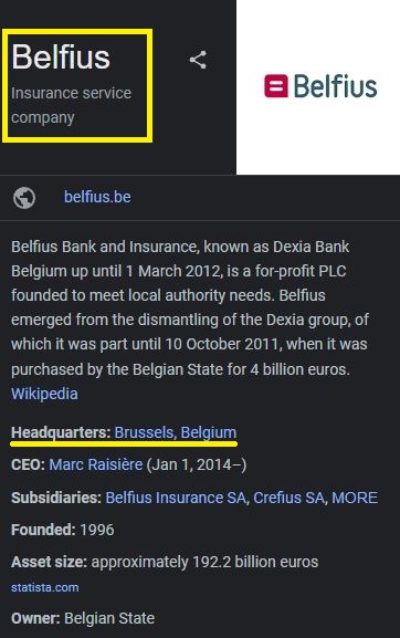 belfius bank google search result