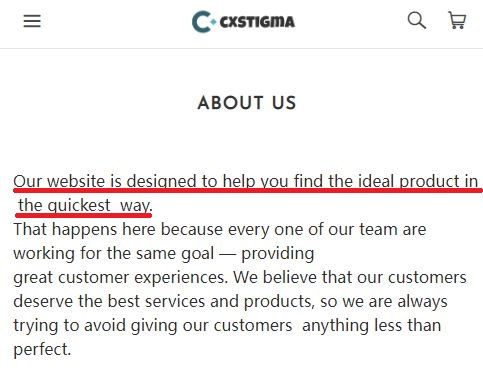 cxstigma scam about us page