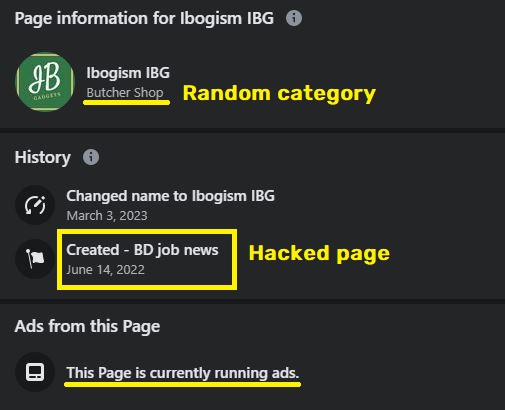 Ibogism scam facebook hacked page