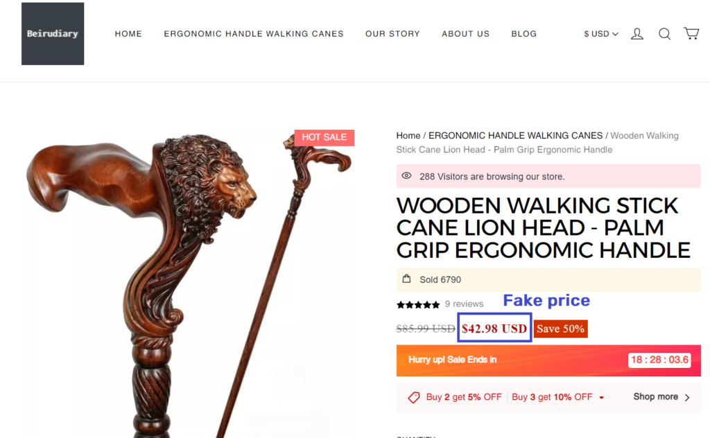 beirudiary handmade cane uniqueness scam lion cane fake price