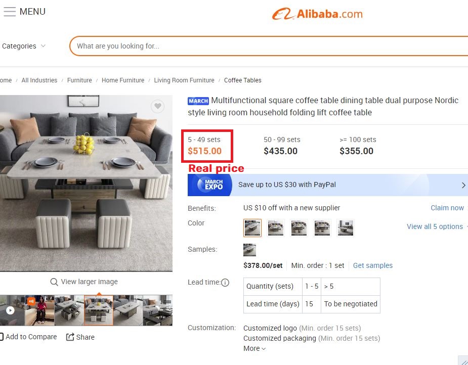 alibaba folding table real price