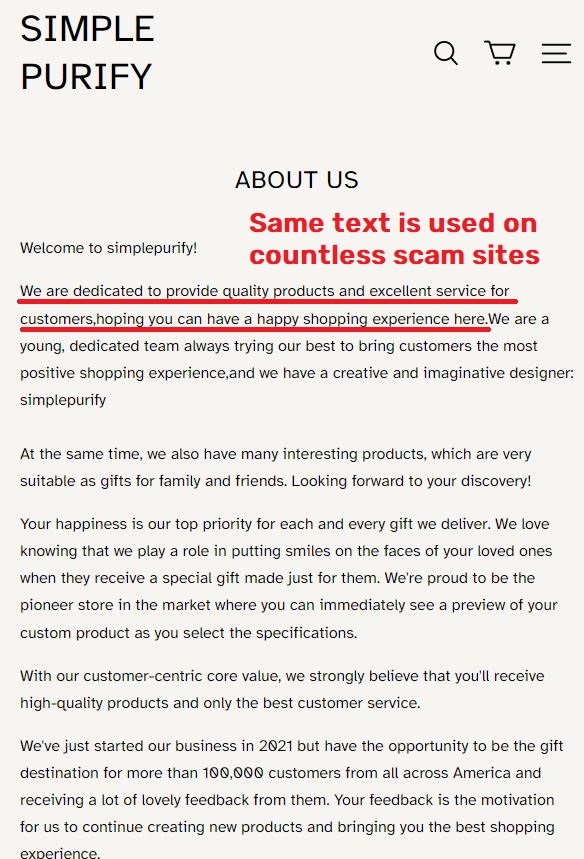 uniqueness scam network about us text 2