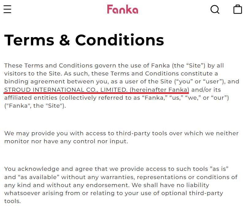 stroud fanka terms and conditions
