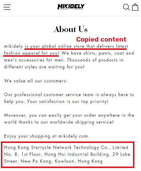 mikidely kentesh ltd scam about us hong kong starrycle network technology co
