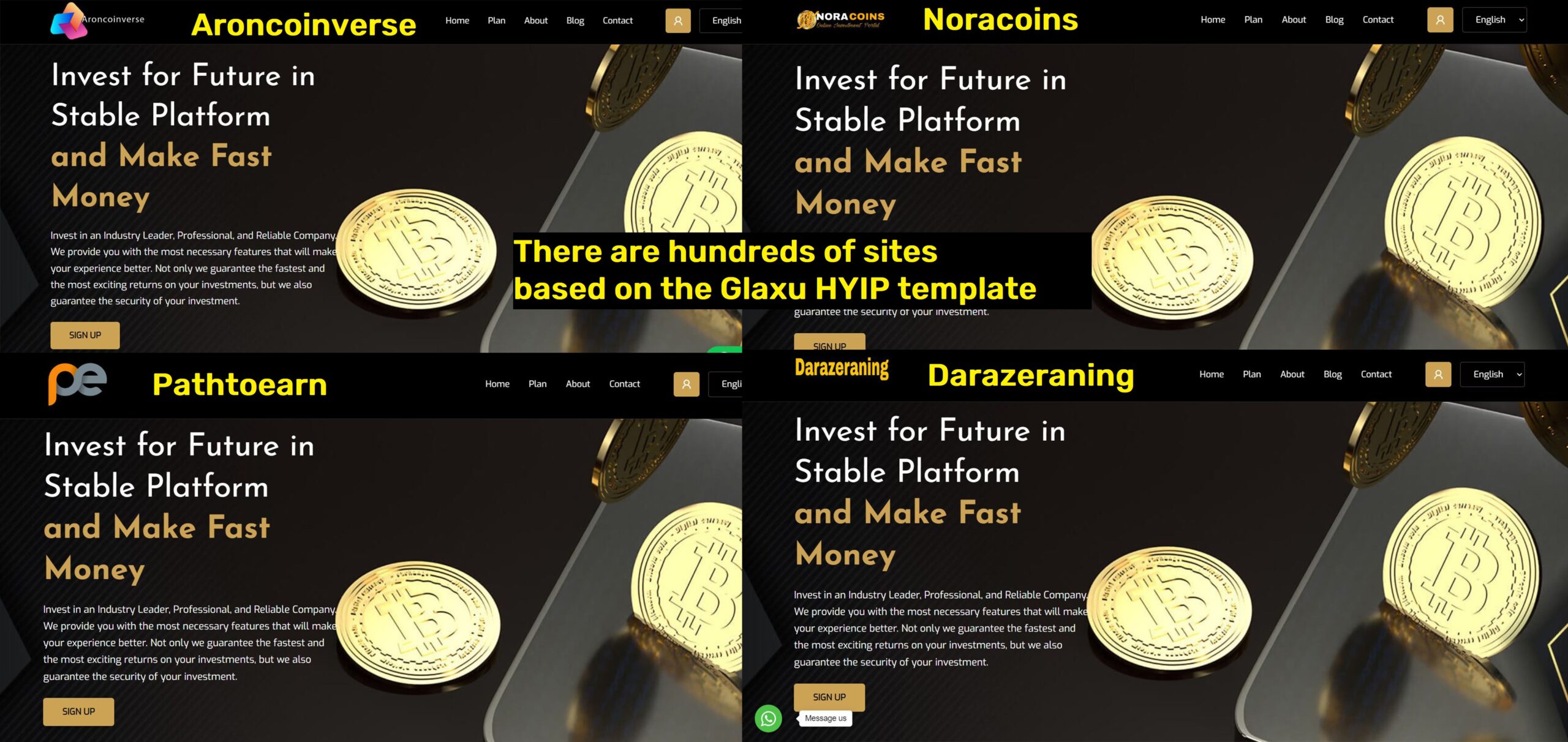 websites based on glaxu template