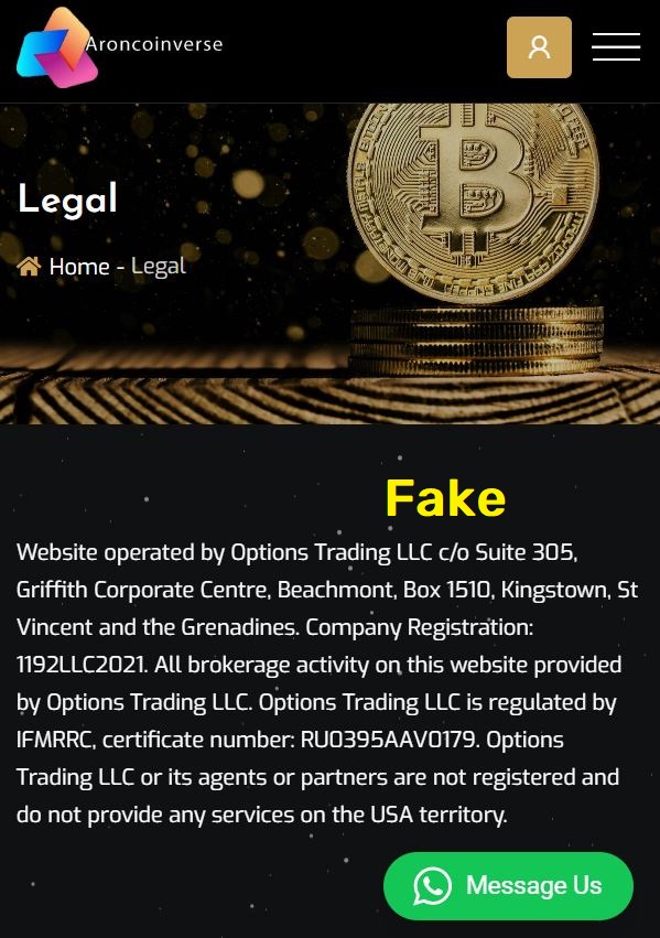 aroncoinverse scam options trading llc