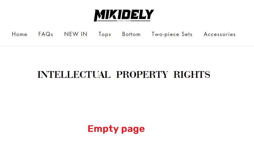 empty intellectual property rights page