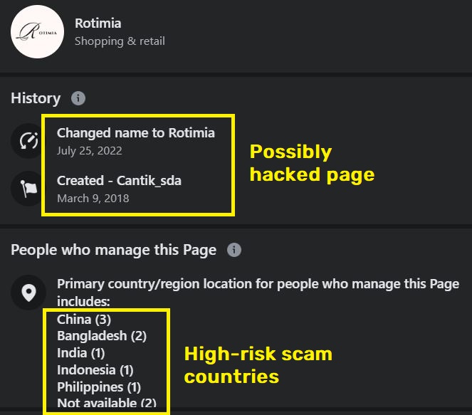 rotimia scam oclolli limited facebook page china