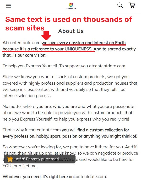 contentdate scam uniquness scam network about us
