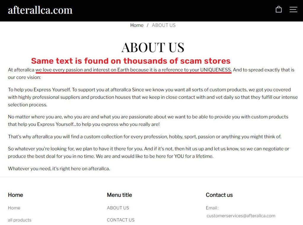 afterallca sayhi international co ltd scam  uniqueness scam network about us