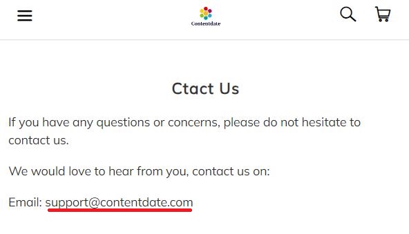 contentdate scam contact us page